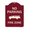 Signmission Designer Series-No Parking Fire Zone With Fire Truck Graphic, 24" x 18", BU-1824-9951 A-DES-BU-1824-9951 - alternate 1
